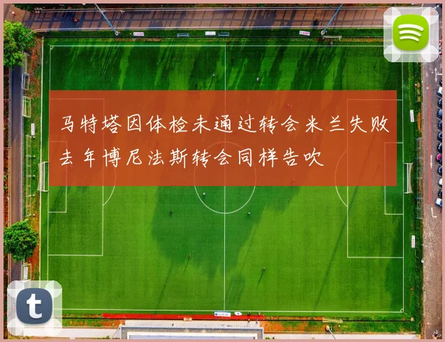 马特塔因体检未通过转会米兰失败去年博尼法斯转会同样告吹